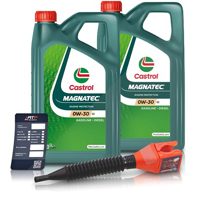 Castrol 10 L Magnatec 0W-30 C2 + Ölwechsel-Anhänger + Einfülltrichter [Hersteller-Nr. 15F6BD] Image