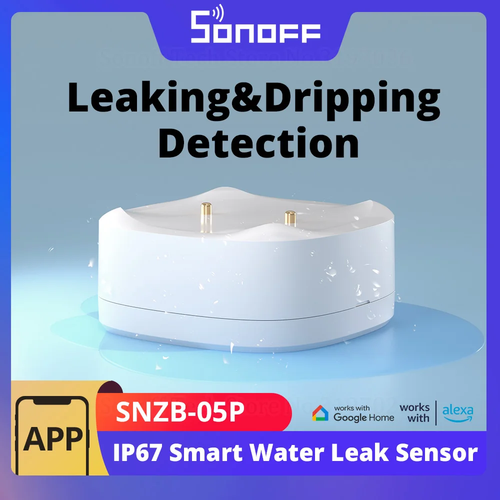SONOFF SNZB-05P Zigbee Smart Wasserlecksensor Leck- und Tropferkennung Echtzeitalarm Smart Scence über eWeLink Alexa Google Image