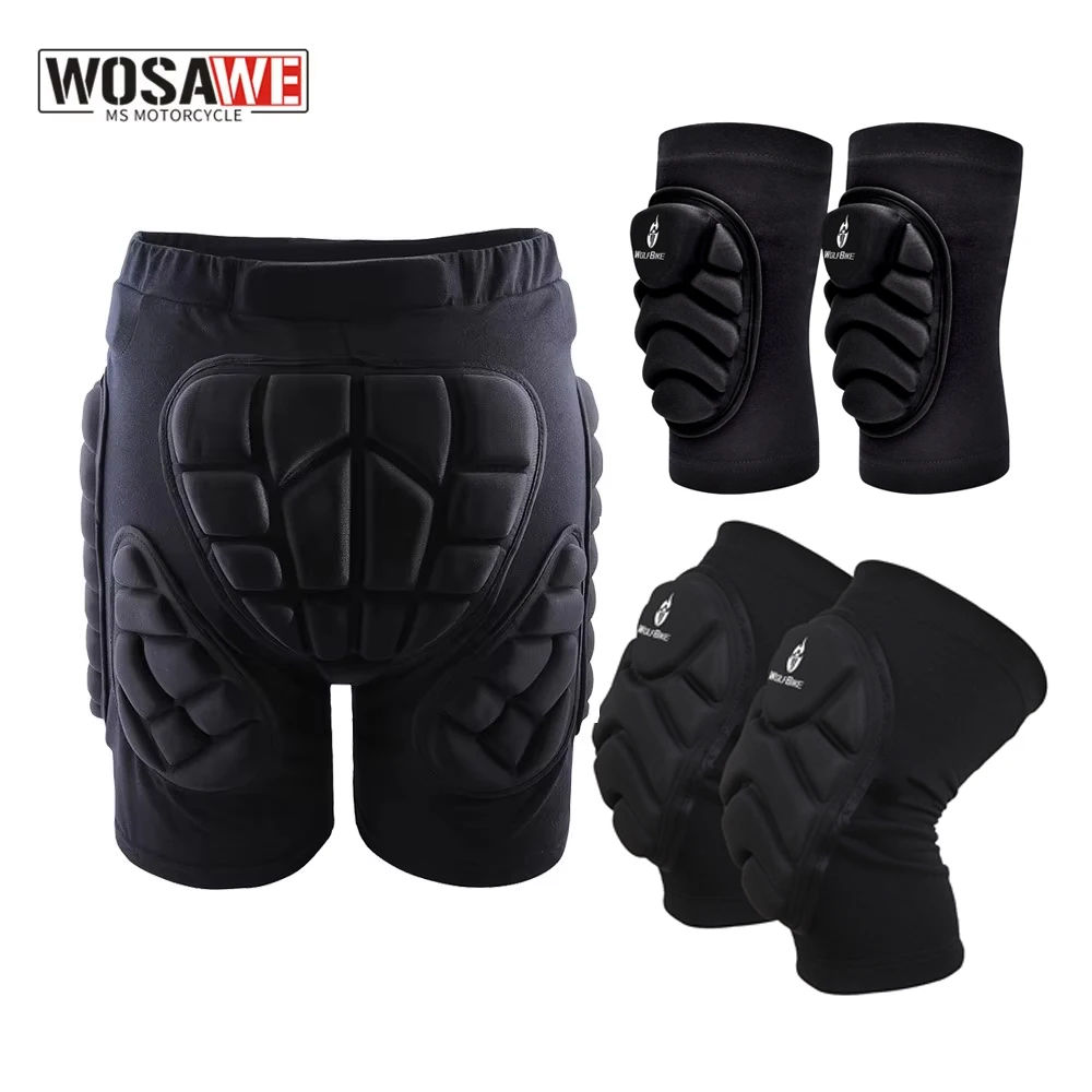 WOSAWE Gepolsterte Motorrad-Shorts, Outdoor-Sport, Ski-Shorts, Hüftpolster, Schutz, Rüstung, Ski, Snowboard, Skate-Hose, Motor-Shorts Image