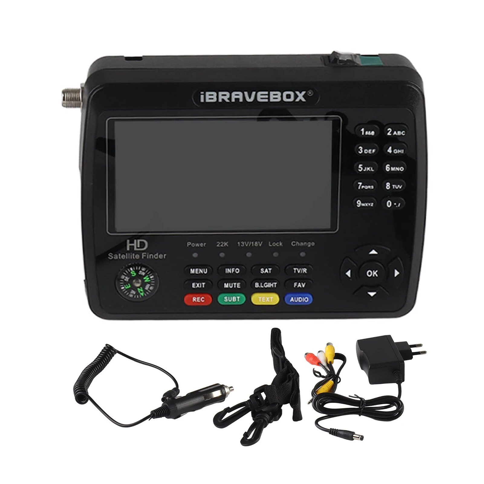 Satellitensignalfinder High Definition 4,3 Zoll LCD 4000 mAh Akku Digitales tragbares Satellitenfindermessgerät Image