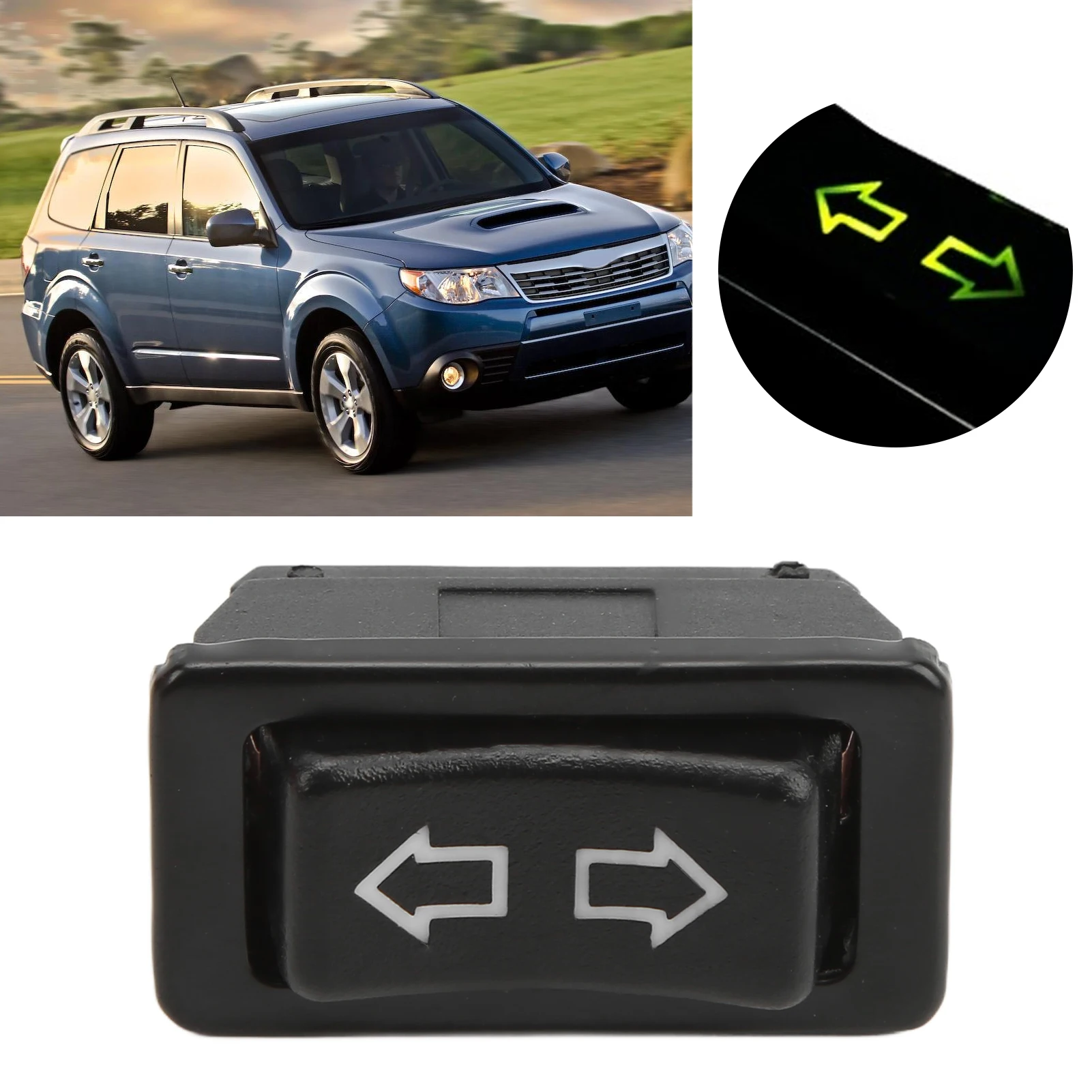 4pcs 5-poliger Fensterheber schalter Auto Universal Glas hub antriebs schalter mit grüner Lampe DC12V 24V Image