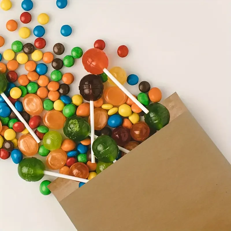 Sacchetti per imballaggio alimentare in carta Kraft usa e getta da 100 pezzi Sacchetti per alimenti impermeabili a prova di olio in carta Kraft Sacchetti per alimenti con rivestimento in pellicola da