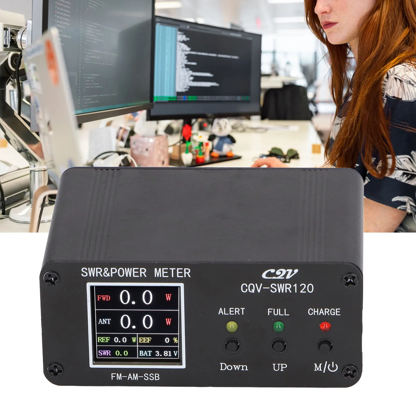 SWR-Frequenzmesser SWR-Messgerät SWR-Leistungsmesser 120 W Digitalanzeige Stehendes Messgerät Frequenztester für FM AM SSB SWR-Tester Image