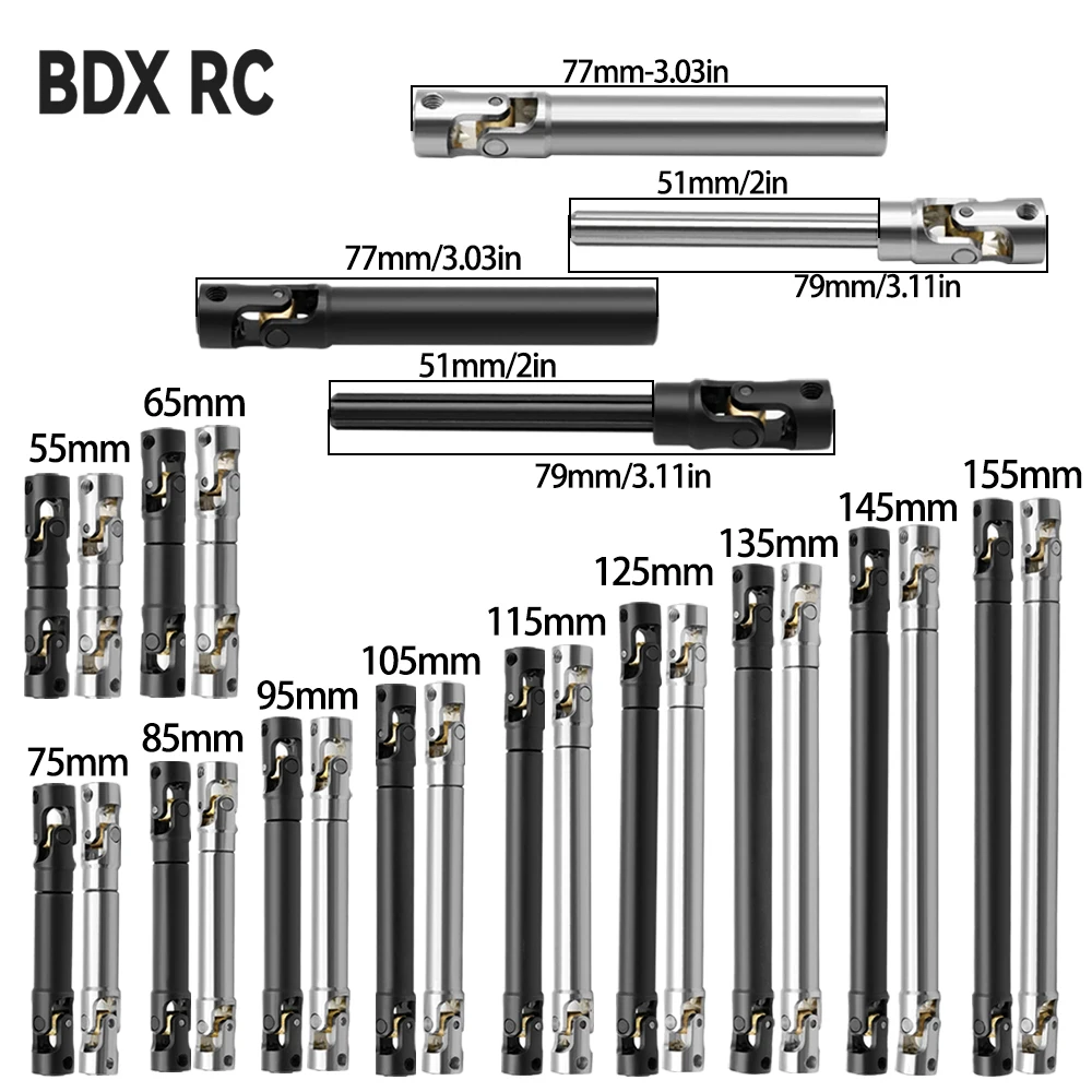Interne Spline-Antriebswelle aus Metall, Universalgelenk-Antriebswelle für 1/10 RC Car Crawler Axial SCX10 Gladiator YK4082 TRX4 TF2 D110 Image