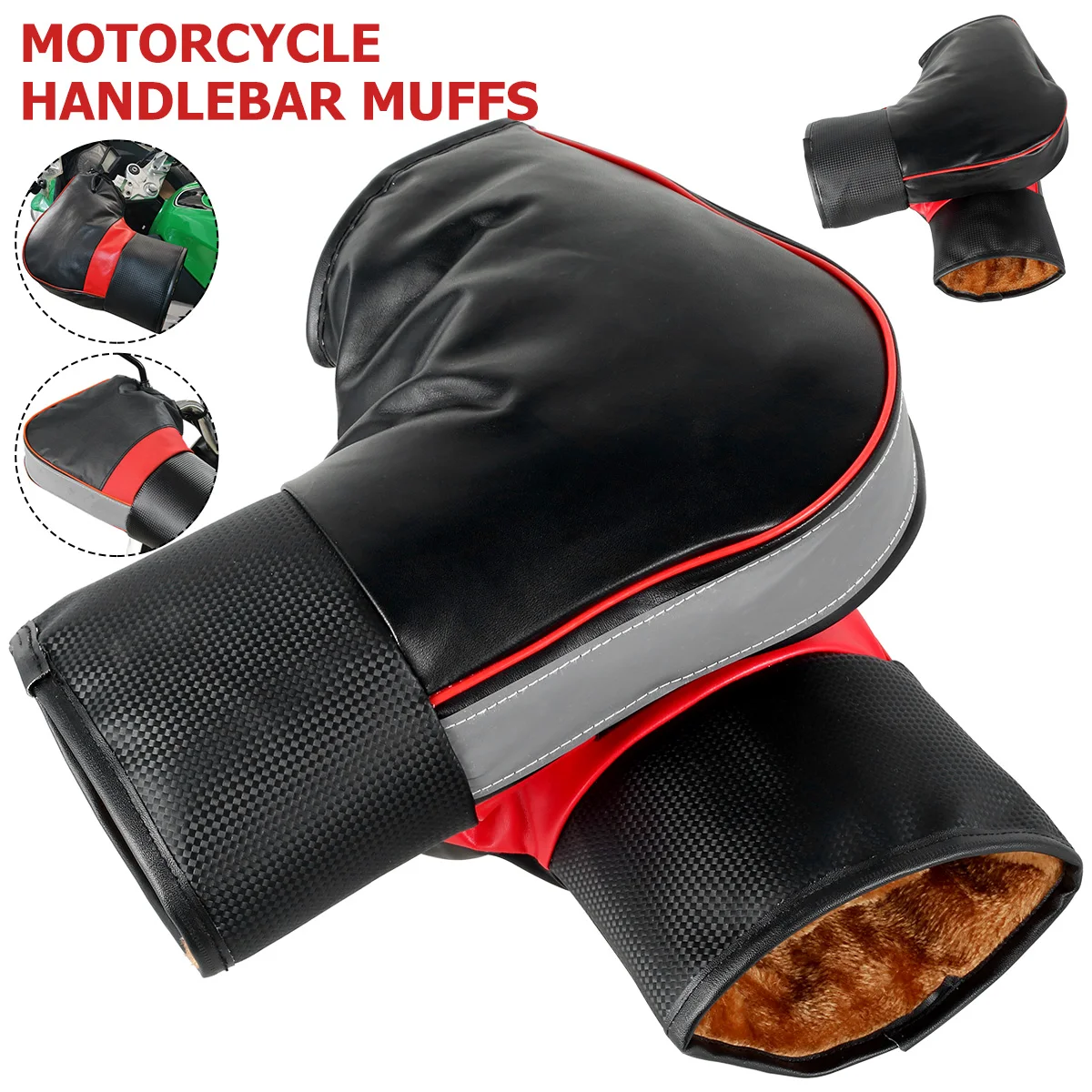 1 paio di manicotti per manubrio moto protettivi per moto, impugnatura calda, manubrio, guanti invernali resistenti alla pioggia, guanti da moto invernali