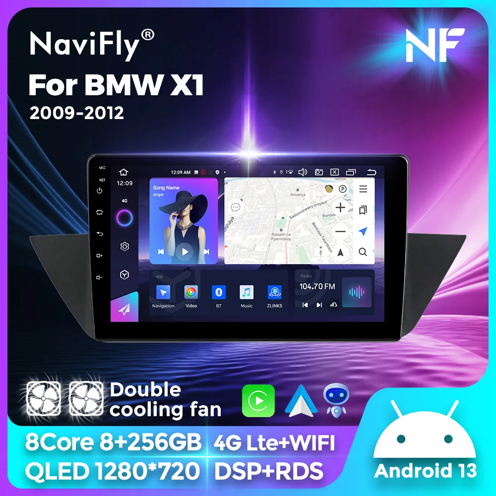 Navifly 8g 256g bt drahtloses Carplay Android Auto Autoradio für BMW X1 E84 2012-2015 Multimedia-Player GPS Stereo 2 Din Head Unit Image