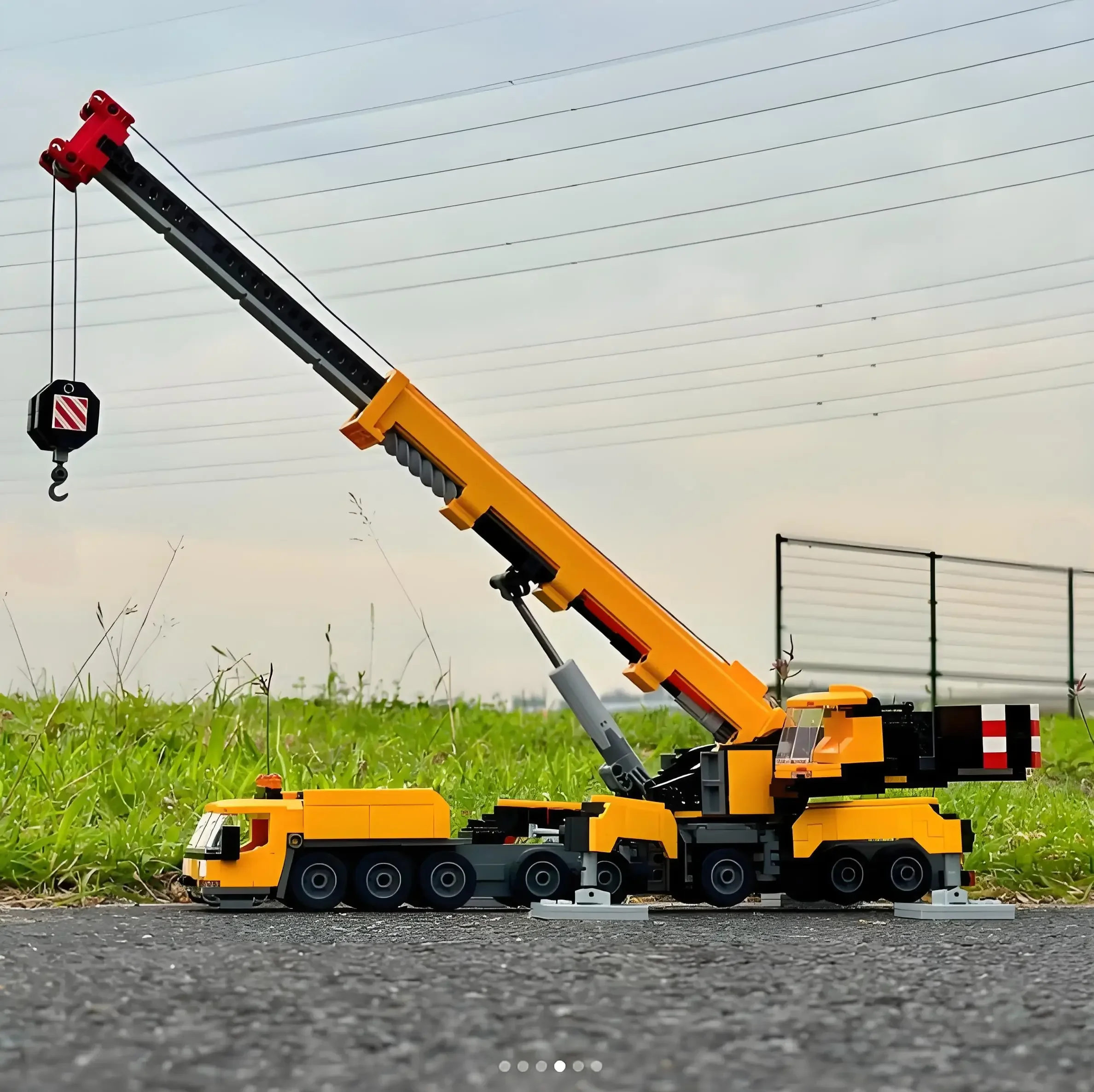 Stadt Lkw Engineering Schwere Kran Bau Bagger Technische Blöcke Modell Bausteine Spielzeug Geburtstag Geschenk Jungen Set Image