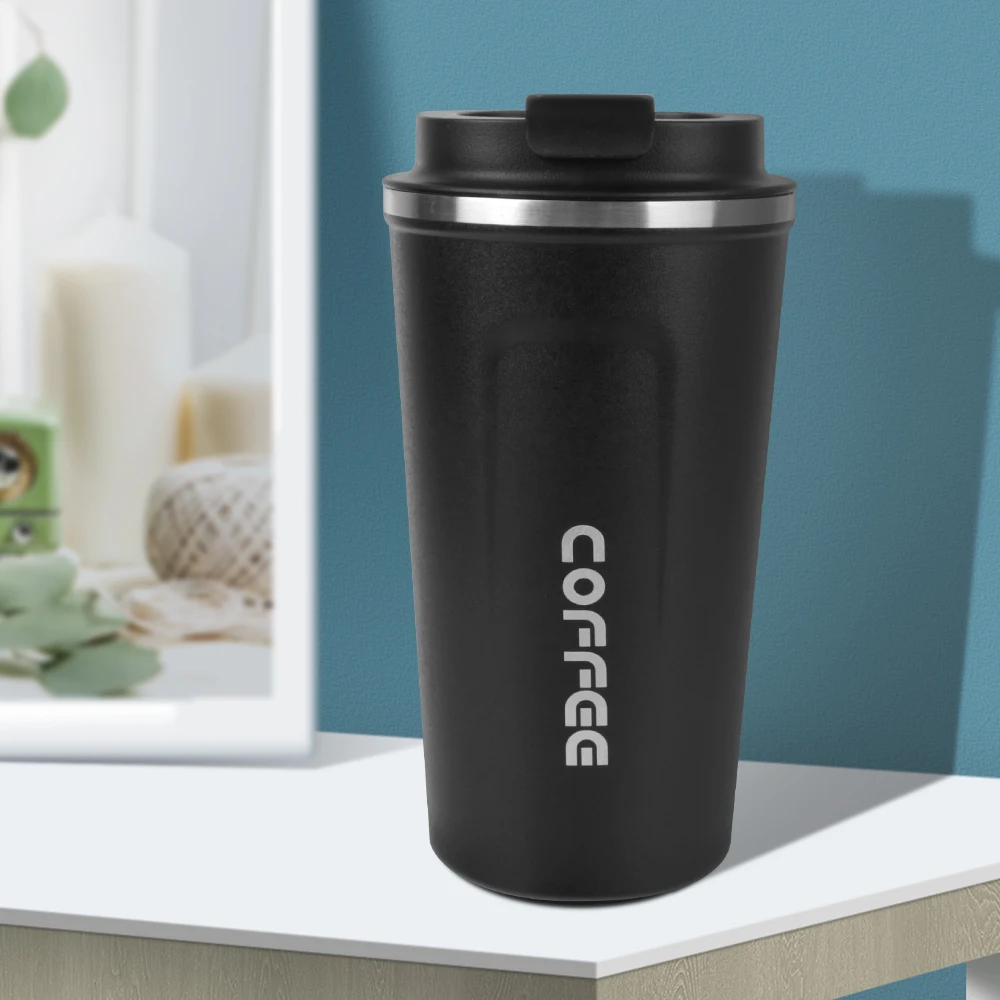 380/510 ml Kaffeetasse für Tee, Wasser, Kaffee, Auto, Thermosbecher, auslaufsicher, Reise-Thermobecher, doppelter Edelstahl, Thermo-Café Image