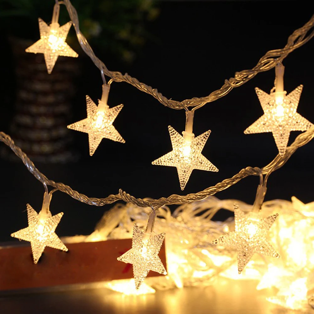 1,5 m/3 m/6 m/10 m LED Stern Lichterketten Weihnachten Girlande Batterie USB Powered hochzeit Party Vorhang String Fairy Lampen Für Zuhause