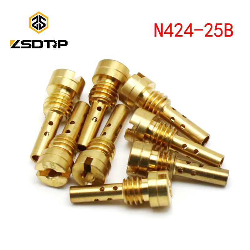 ZSDTRP 10/20 Stück N424-25B Motorradvergaser Slow Pilot Jets Hauptdüse 99101-357 für Keihin CVK BD FCR Vergaser Image