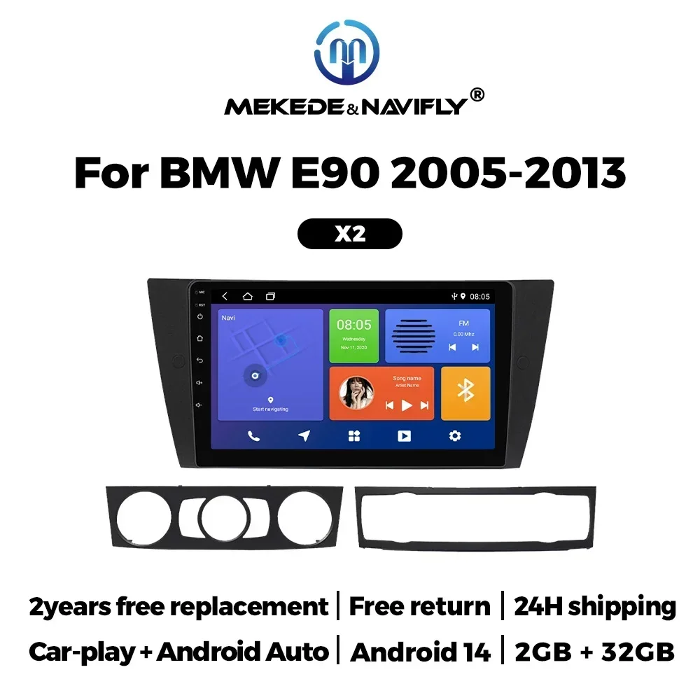 Android 2Din Autoradio für BMW M3 3er E90 E91 E92 E93 2005-2013 Drahtloser Carplay Auto Audio Multimedia Player GPS FM Stereo Image