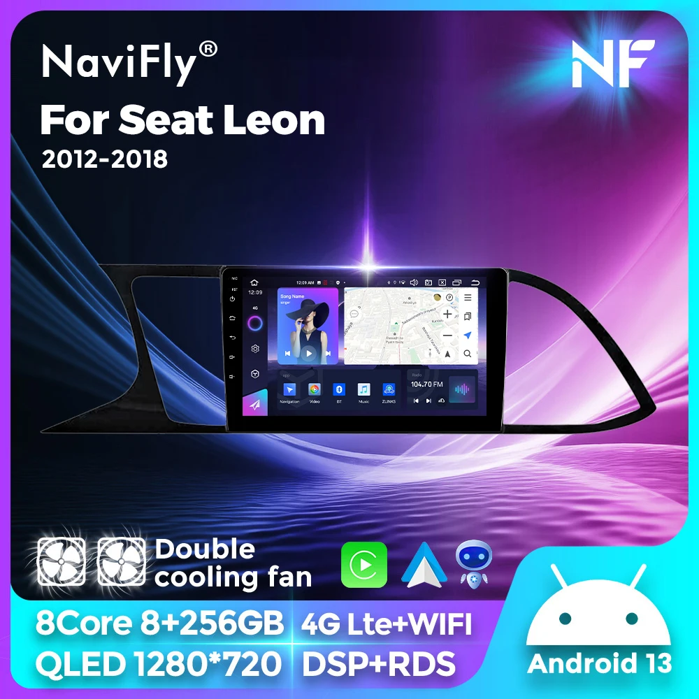 NaviFly 2Din Head Unit Android Auto Carplay Für Seat Leon 3 MK3 MK 3 2012-2020 Auto Radio Stereo Player Intelligente Systeme DSP Image