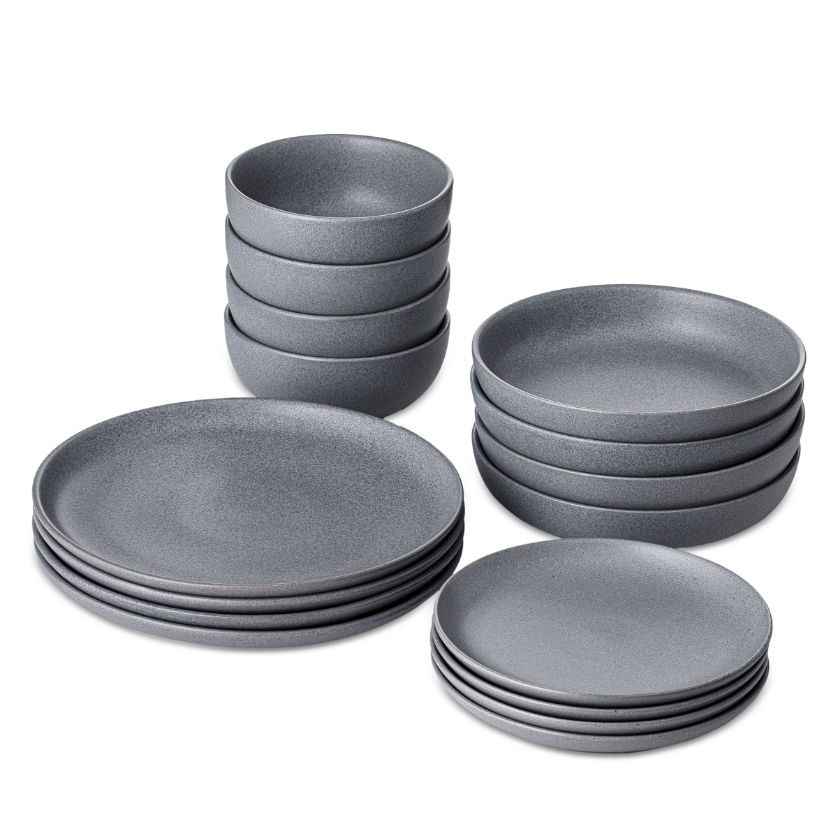 Fortessa Sound Cement Dinnerware 16-Piece Dinnerware Set - Cement