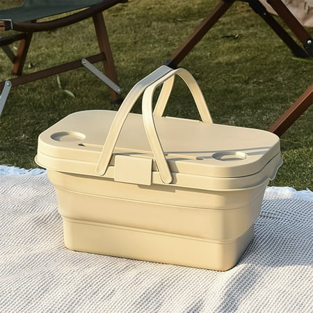 Tgbvmt Foldable Camping Storage Box Multifunctional Water Repellent Large Capacity Box Convertible Table Hidden Handle Chopping Board for Camping Picnic Home Balcony Toy Storage Outdoor Kitchen
