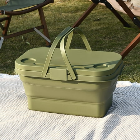 Tgbvmt Foldable Camping Storage Box Multifunctional Water Repellent Large Capacity Box Convertible Table Hidden Handle Chopping Board for Camping Picnic Home Balcony Toy Storage Outdoor Kitchen