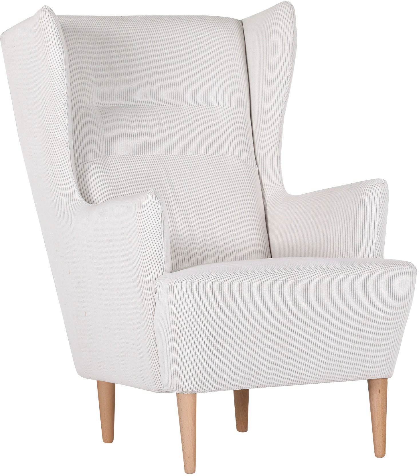 Ohrensessel GUTMANN FACTORY, weiß, B:70cm H:104cm T:90cm, 88% Polyester 12% Nylon, Sessel, Ohrensessel