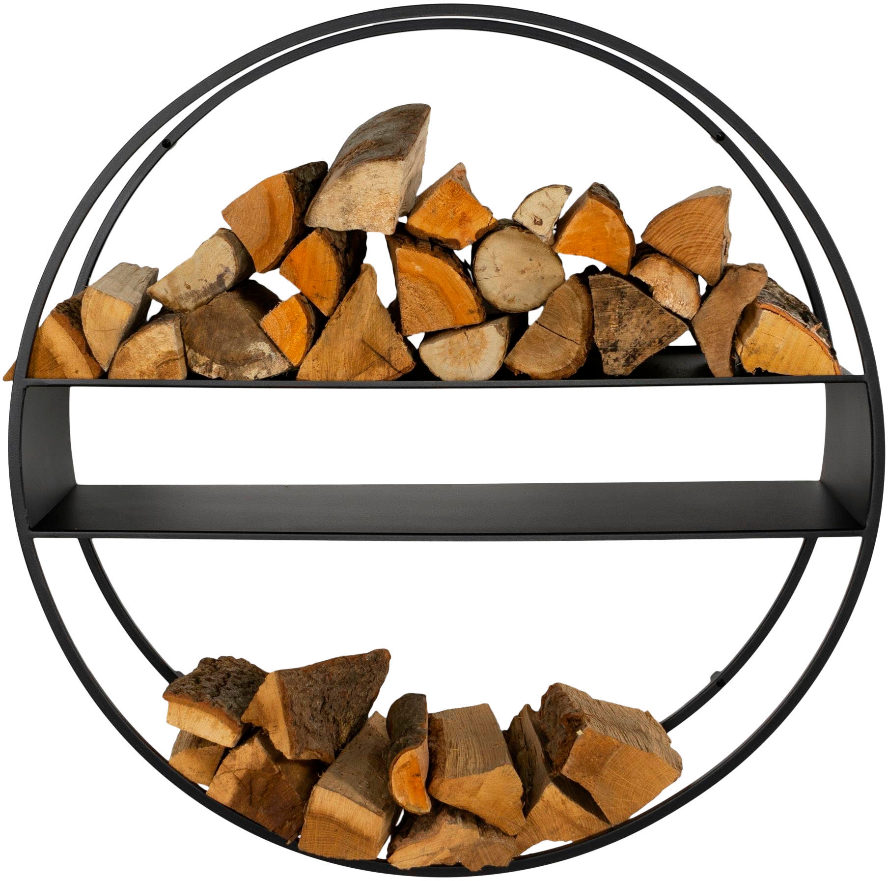 Ablageregal SPINDER DESIGN, schwarz, B:100cm H:100cm T:21cm, Stahl, Regale, Kaminholzregal