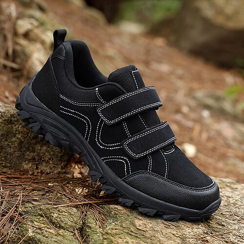 Braune Herren-Wanderschuhe mit Klettverschluss – bequeme und strapazierfähige Sneaker mit verstellbaren Riemen, perfekt für Outdoor-Aktivitäten, Wandern und Reisen