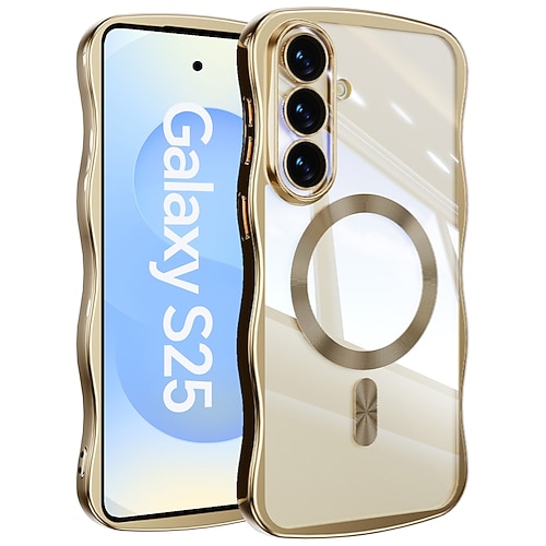 Handy Hülle Handyhüllen Für Samsung Galaxy S25 Ultra Plus S25 Edge S24 Ultra Plus S23 Ultra Plus S24 FE S23 FE Rückseite Magnetisch Unterstützt kabelloses Laden Stoßfest Retro Beschichtung Image