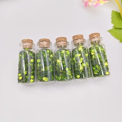5 Sets von St. Patrick 2026 Glück Vierblättriger Kleeblatt Pailletten DIY Party Dekorationen Themen Dekorationen St. Patrick's Day Tischstreu Pailletten Image