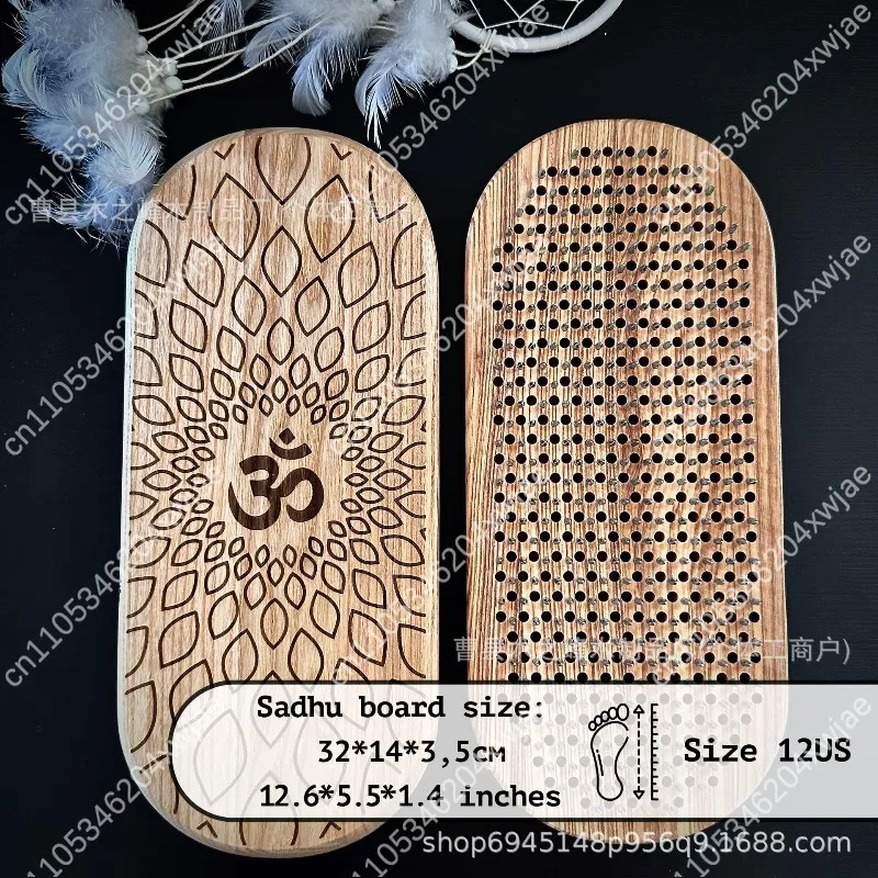 Yoga-Fußhocker aus Naturholz, Meditationsstütze mit Akupressurpunkten für Reflexzonenmassage und Zen-Übungen Image