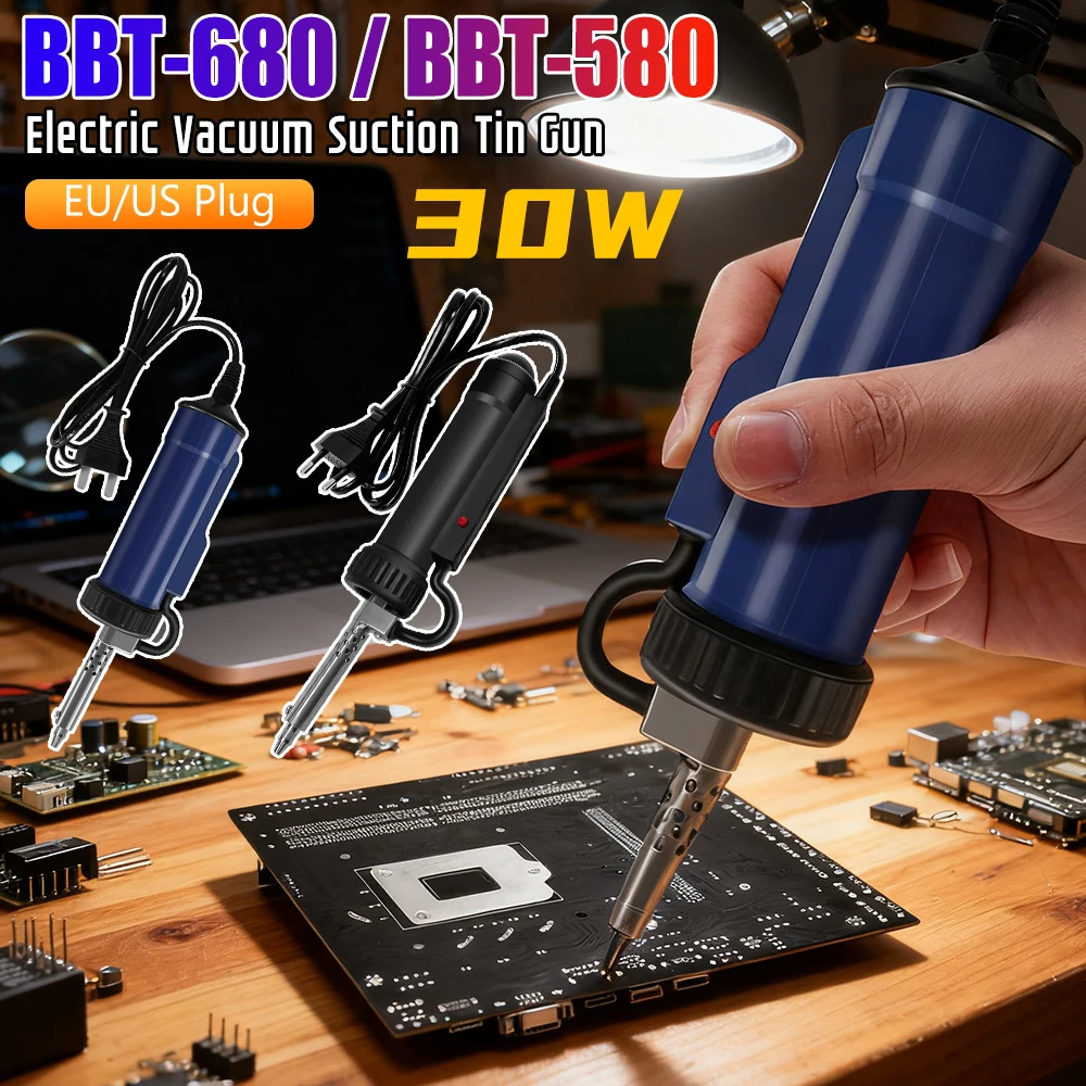 BBT-680 Elektrische Vakuumsaug-Zinnpistole Leistungsstarke Entlötpumpe 30 W Handschweißwerkzeuge Entfernung Löten Sucker Pen Desolder Image