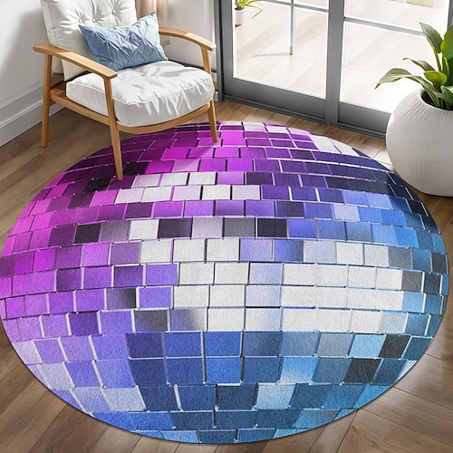 3D-Optische Illusion Teppich Visuelle Falle Fußmatte Rutschfest Laserlichtball Design für Eingangsbereich Badezimmer Schlafzimmer Wohnzimmer Innen Außen Diatomaceous Earth Schnell trocknend Image