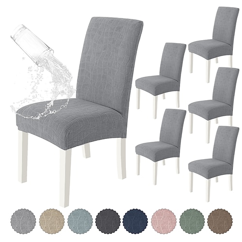 Wasserdichter, dehnbarer Stuhlbezug, modern und schlicht, rutschfest und staubdicht – ideal für Küche und Zuhause, ein perfektes Geschenk für die Familie. Image