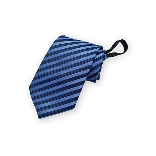 Herrenkrawatte mit Reißverschluss, vorgebundene Krawatte aus Polyester mit verdecktem Reißverschluss, klassischer gestreifter Business-Stil, in verschiedenen Farben erhältlich, für Hochzeiten, Büro und gehobene Freizeitkleidung Image