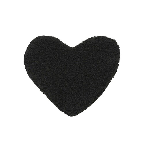 Herzförmiger Untersetzer aus Fleece zum Valentinstag, schlichtes Design im koreanischen Stil, einfarbig, hitzebeständig, ideal als Tischset, Foto-Requisite oder Tischdekoration zum Valentinstag. Image