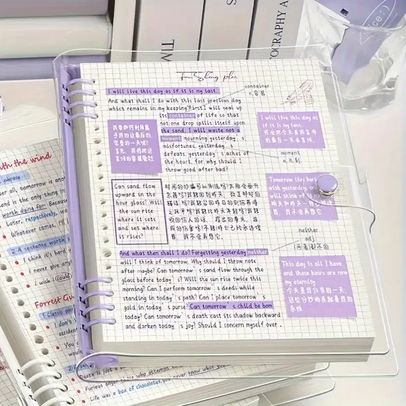 A5 Binder Notebooks Lose-blatt Täglich Wöchentlich Planer Agenda Buch Transparent Skizzenbuch Journal Notizblöcke Schule Büro Liefert Image