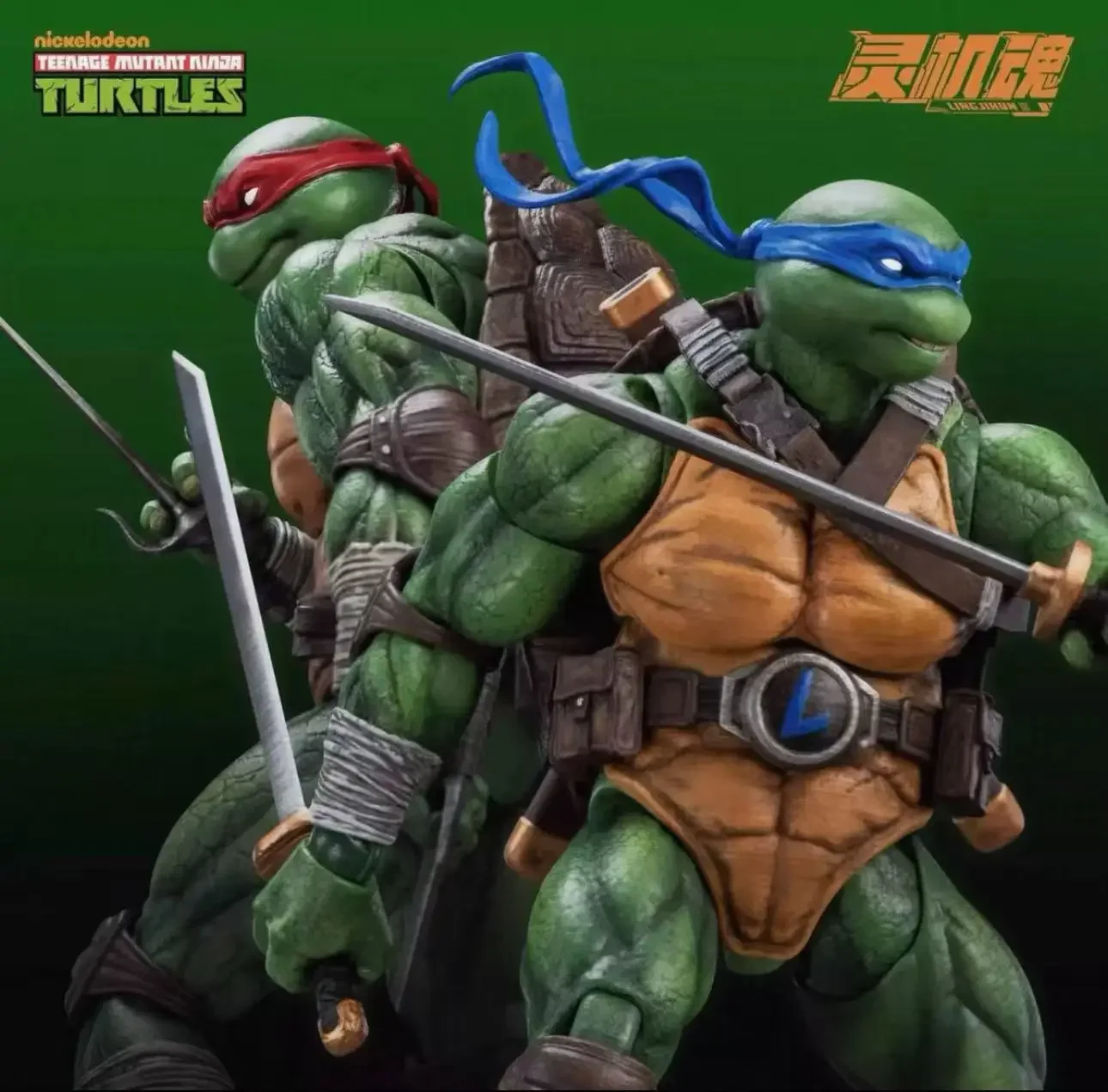 Auf Lager Spirit Machine Soul Ninja Leonardo + Raphael Blaue und rote Schildkröten