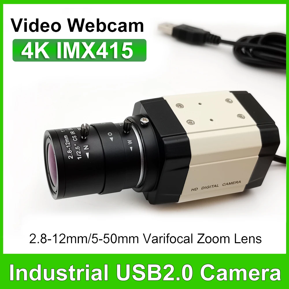 30fps 4K IMX415 USB-Kamera 2K F5253-Sensor Full HD USB-WebCam OTG UVC Plug-and-Play ohne Objektiv/2,8–12 mm/5–50 mm Varifokalzoom Image