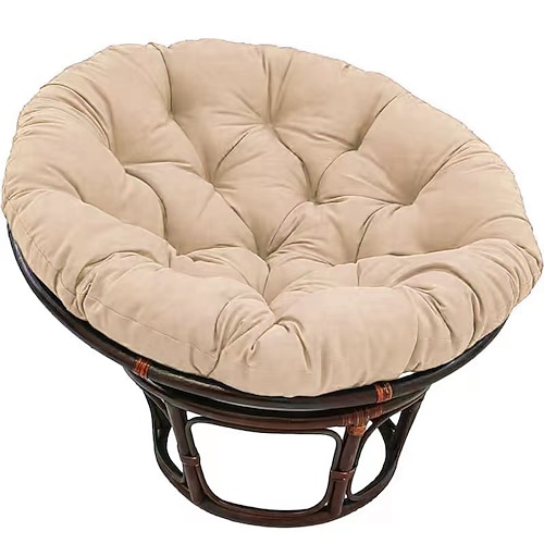 wasserdichter Schaukelstuhl mit Hängekorb, Papayakissen, rundem Sitzpolster, integriertem Kissen für drinnen und draußen, für Terrasse, Garten, Wohnzimmer Image