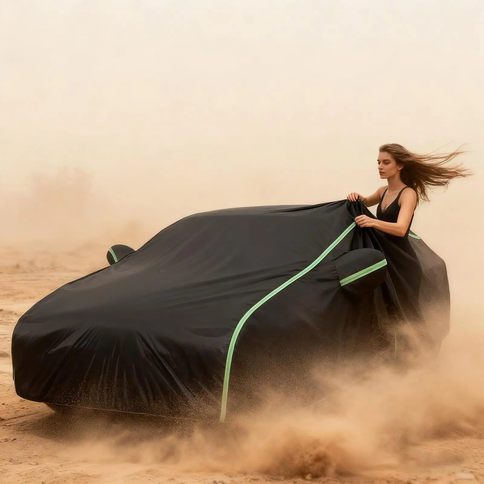 Allwetter-Autoabdeckung, wasserdicht, staubdicht, Regenschutz, Autoplane mit Türreißverschluss für den Urlaub im Innen- und Außenbereich, Garage, Auffahrt Image
