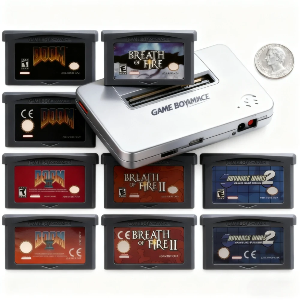 GBA Game Cartridge 32-Bit Video Game Console Card Advance Wars Breath of Fire DOOM Series for GBA NDS