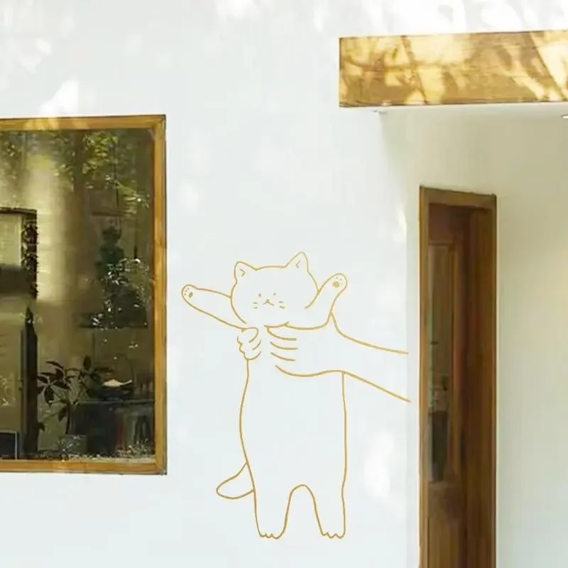 Katze Aufkleber Küche Glastür Selbstklebende Aufkleber Pet Store Katze Café Dekoration Wasserdicht Wandtattoo Wand Fenster Kunst Dekor