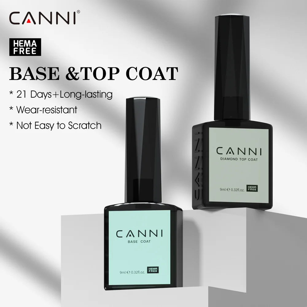 CANNI HEMA/TPO FREE 9ML Primer Base Coat Topcoat und Color Gel Polish Base Soak Off UV LED Fast Dry Nail Liquid Manicure Gel DIY Image