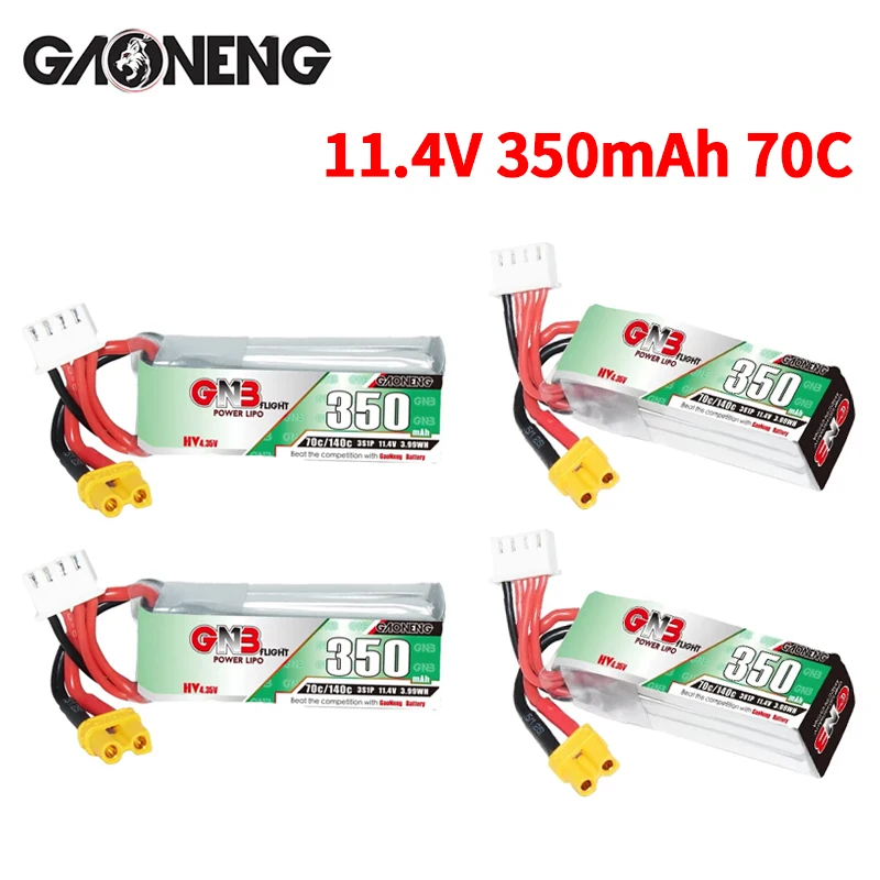 GNB 3S 11,4 V 350 mah 70C/140C Lipo Batterie Für BETAFPV Beta75X 3S Beta65X 2S Whoop Drohnen Teile Mit XT30 Stecker 11,4 V Batterie Image