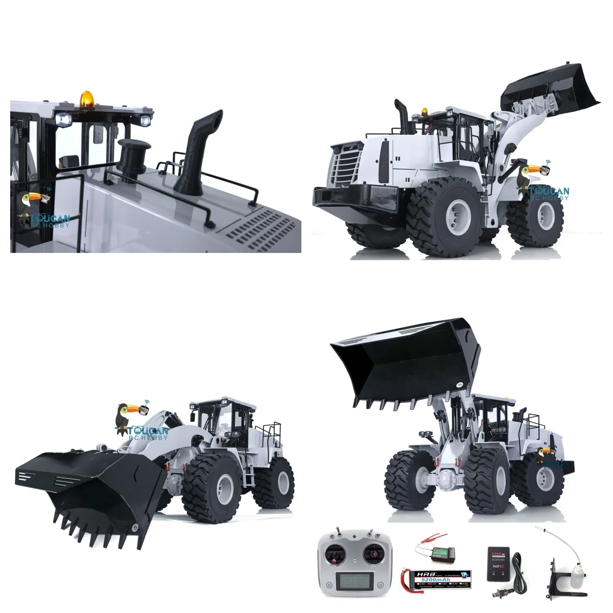 RTR XDRC WA470 980L RC Hydraulic Loader 1/14 Scale Metal Machine Car Truck ESC Motor Servo Light Sounds Model Toys Truck Vehicle