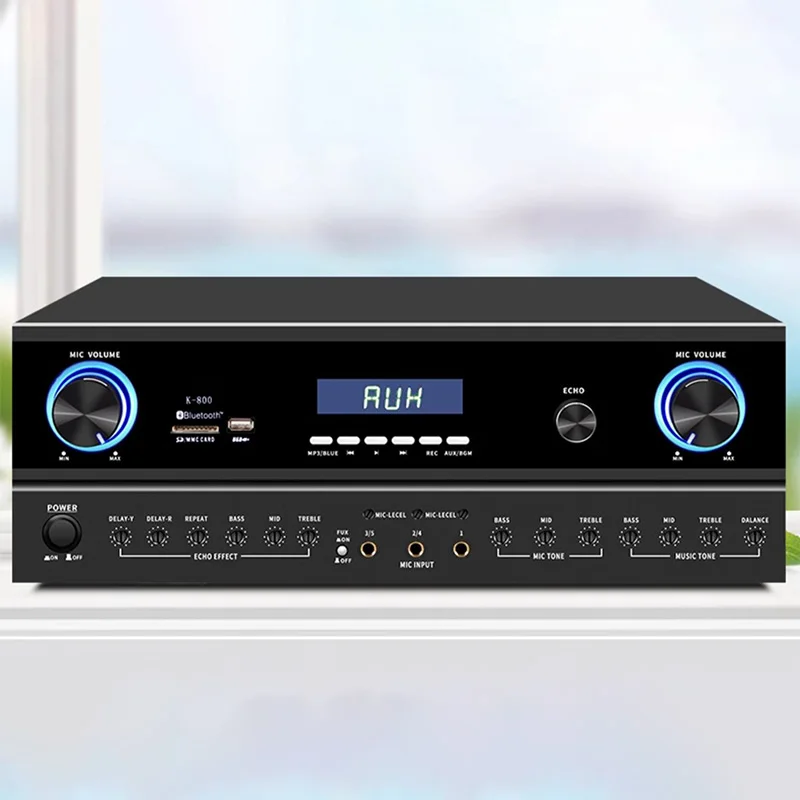 200-800W Professionelle Audio Verstärker Bluetooth Sound Box USB SD Karte Amp 2Mic Eingang Verstärker Für Home karaoke DJ KTV Party Image