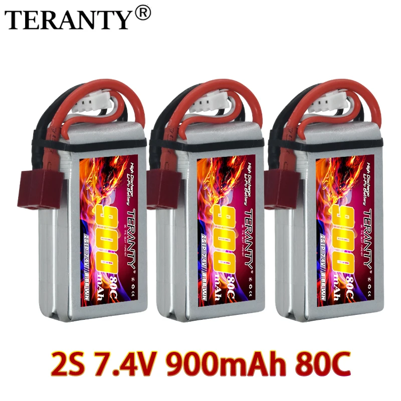 TERANTY 900 mAh 2S 7,4 V 80 C/160 C Lipo Batterie Indoor Fernbedienung Kreuzung Maschine FPV kleine Vier Achsen Lithium Batterie Image