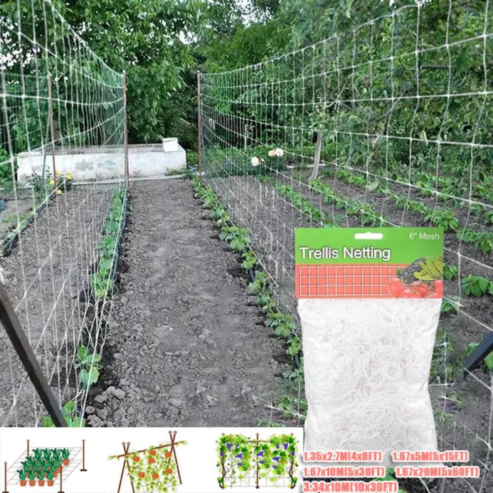 Kletternetz für Gartenbaupflanzen, gewebtes Netz aus Polyester, geeignet für andere Kletterpflanzen wie Tomaten, Bohnen, Trauben usw Image
