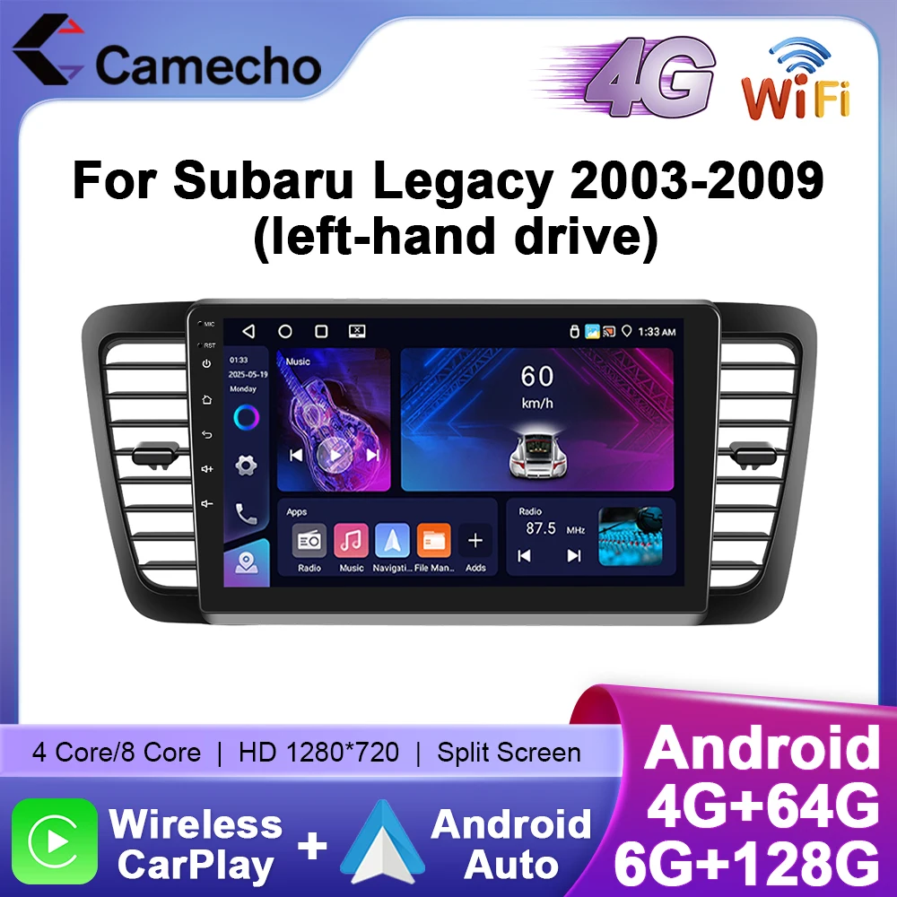 Camecho Carplay Android Auto Radio Für Subaru Legacy 2003-2009 Multimedia Player 6 + 128G 4G WIFI Spiegel Link RDS GPS Auto Stereo Image