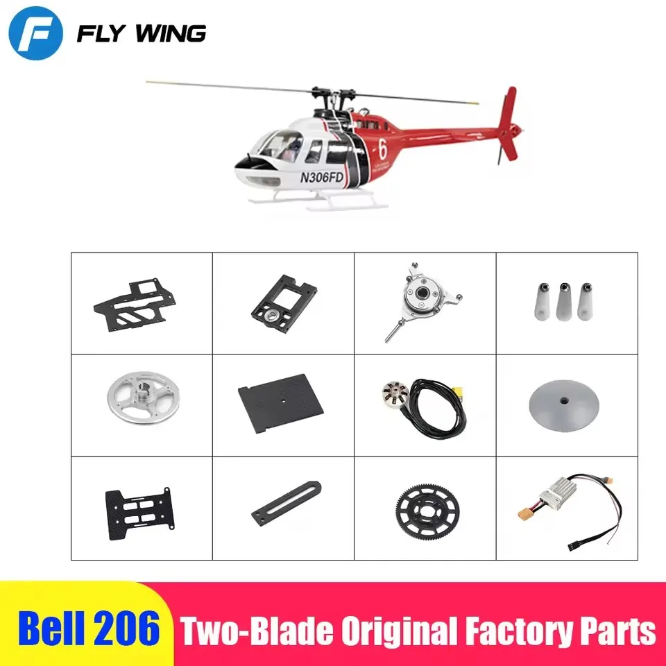FLYWING Bell206 V3 RC Maßstab 1:16 Hubschrauber Motor ESC Servo Hauptwelle Getriebe Rotor Gehäuse Querlenker Set GPS Gürtel Original