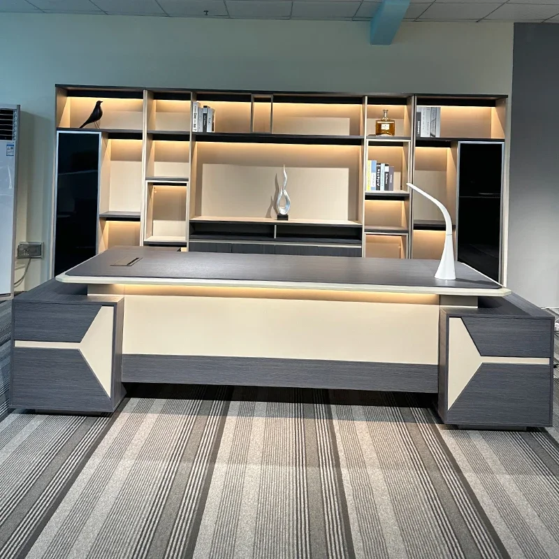 Hochwertiger, einzigartiger Büroschreibtisch, minimalistische Arbeit, günstiger Waschtisch, Büroschreibtisch, moderne Sekretärin, europäische Büromöbel aus Holz Image