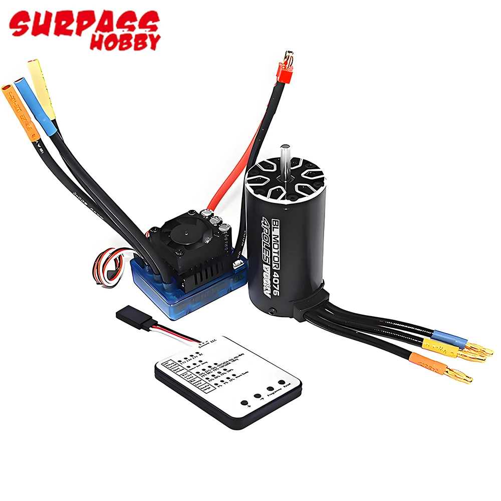 Surpass Hobby 4076 1350KV/1550KV/1700KV/2000KV/2250KV Sensorloser bürstenloser Motor 120A 3-6S ESC für 1/8 1:8 RC Car Truck