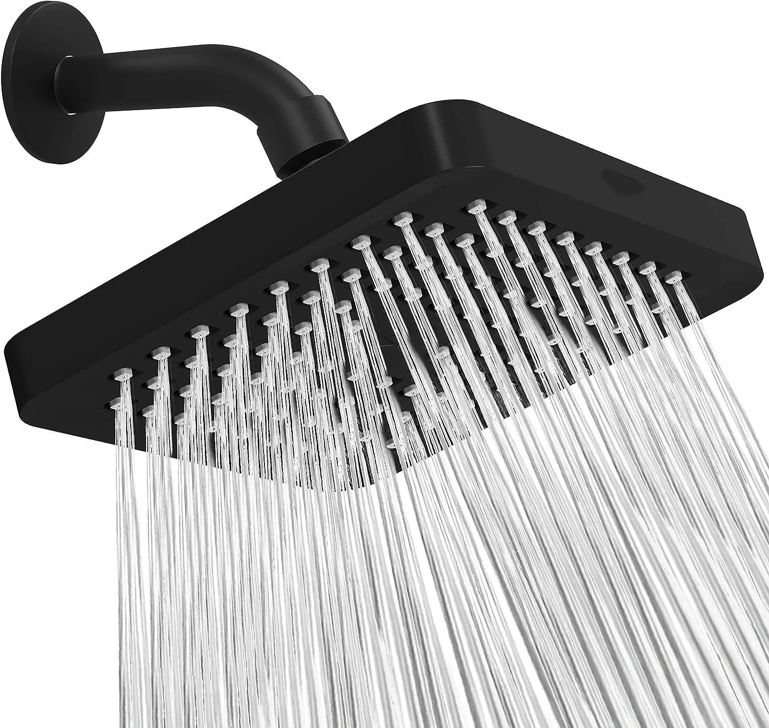 Neuer 6-Zoll-Hochdruck-Regenduschkopf mit Arm, 1 Minute Installation, poliertes Chrom, Regenduschkopf, verstopfungshemmende Düsen Image