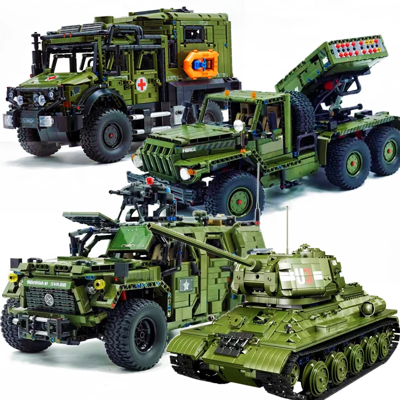 Technische RC Krieger Geländewagen Baustein Militär Gepanzerte Auto Modell Ziegel WW2 Soldat Spielzeug Für Kind Geschenk MOC