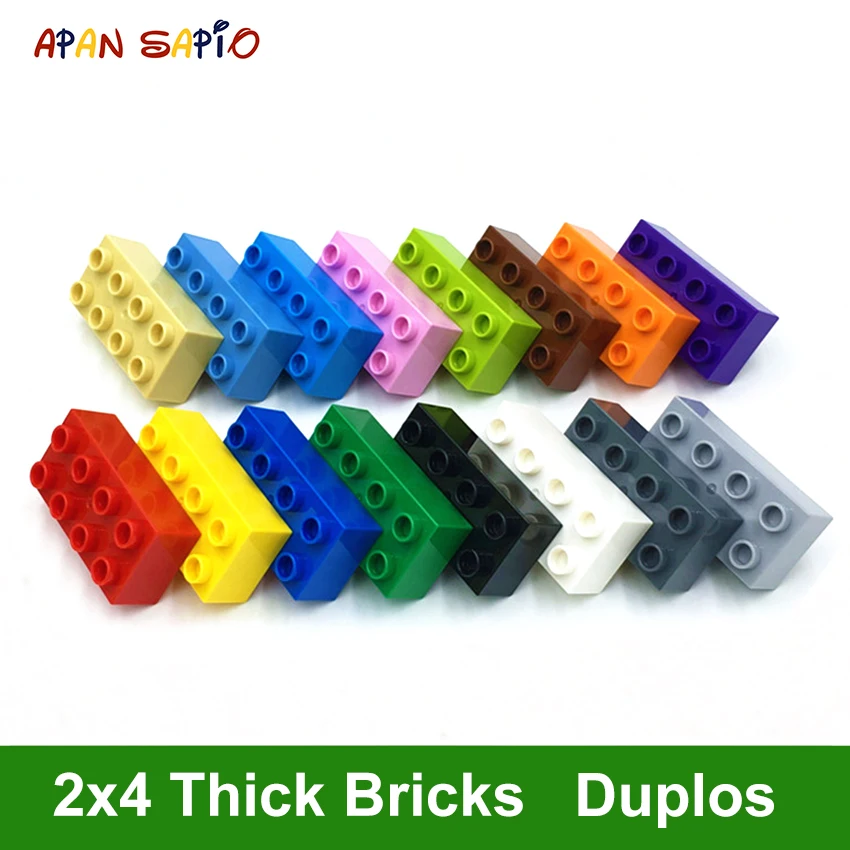 Blocchi di costruzione fai da te di grandi dimensioni Figure spesse Mattoni 2x4Dot 8 pezzi Giocattoli educativi creativi per bambini compatibili con le marche